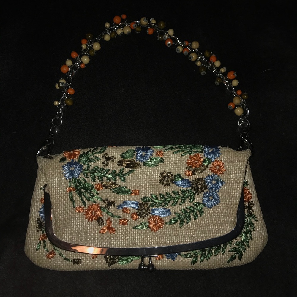 RAFE for Target Floral Embroidered Straw Purse